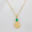 Set Cadena Veneciana + Dije Flor Esmeralda 06Pts / 1.3 g / 50 cm Oro Amarillo 18K