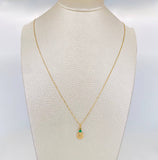 Set Cadena Veneciana + Dije Flor Esmeralda 06Pts / 1.3 g / 50 cm Oro Amarillo 18K