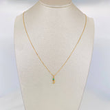 Set Cadena Veneciana + Dije Media Luna Esmeralda 03Pts / 1.2 g / 45 cm Oro Amarillo 18K