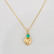 Set Cadena Veneciana + Dije Corazon Rayado Esmeralda 06Pts / 1.35 g / 50 cm Oro Amarillo 18K