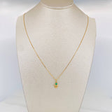 Set Cadena Veneciana + Dije Corazon Rayado Esmeralda 06Pts / 1.35 g / 50 cm Oro Amarillo 18K
