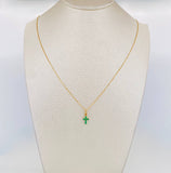 Set Cadena Veneciana + Dije Cruz Esmeralda 22Pts / 1.45 g / 45 cm Oro Amarillo 18K