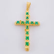 Dije Cruz Tronco Esmeraldas 5,10 Qts 6.7 g / 6.2 cm Oro Amarillo 18K