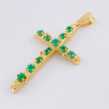 Dije Cruz Tronco Esmeraldas 5,10 Qts 6.7 g / 6.2 cm Oro Amarillo 18K