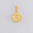 Dije Letra R Marco Bordeado 0.6g / 1.7cm Oro Amarillo 18K