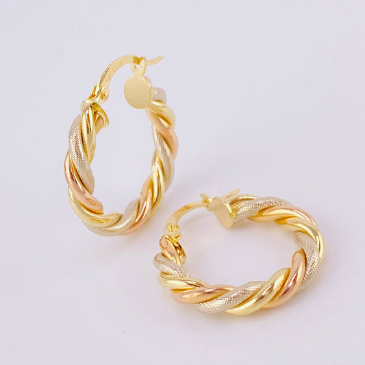Candongas Mati 3.05g / 2.5cm Tres Oros 18K