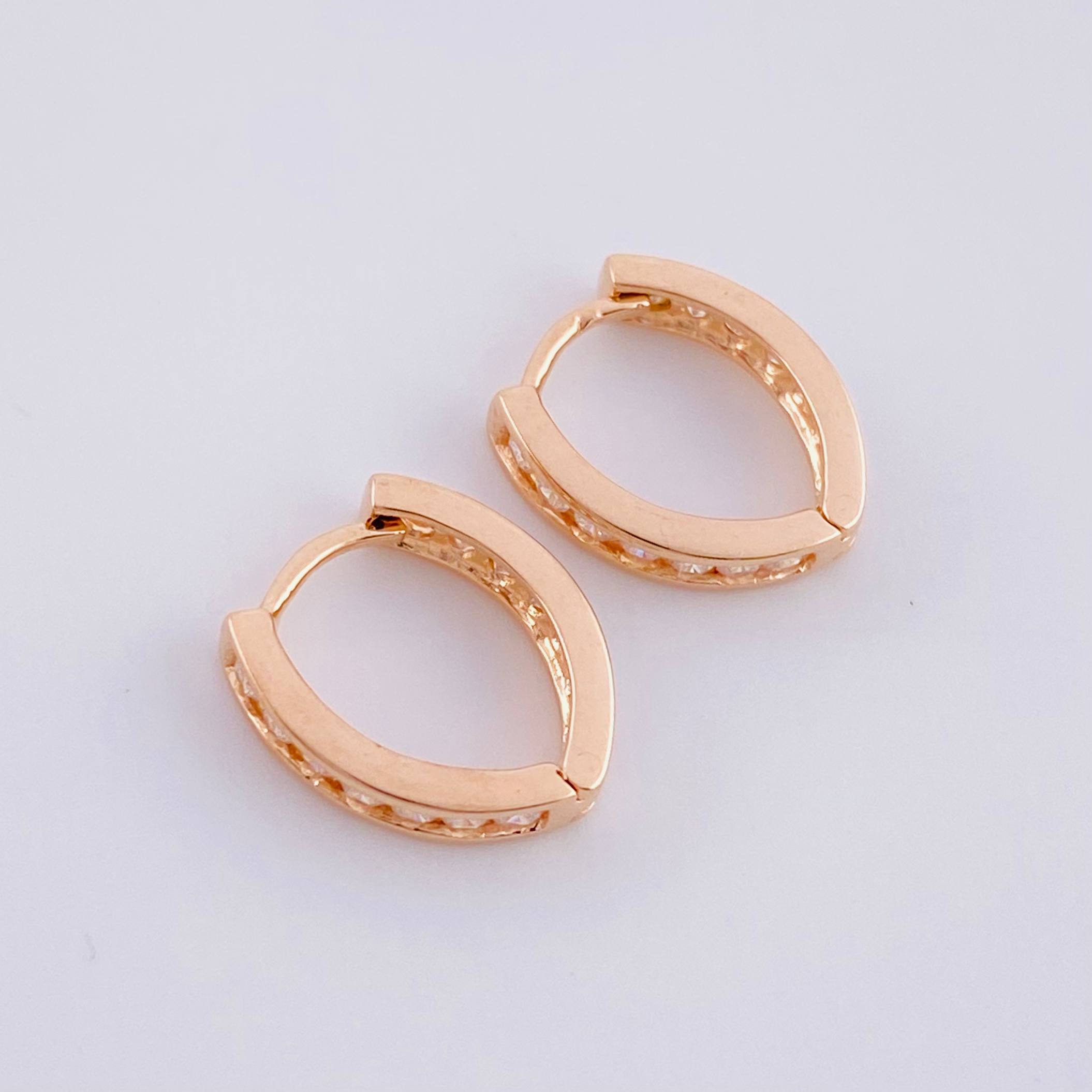 Candongas Carril en V 1.85g / 1.2cm Oro Rosa 18K