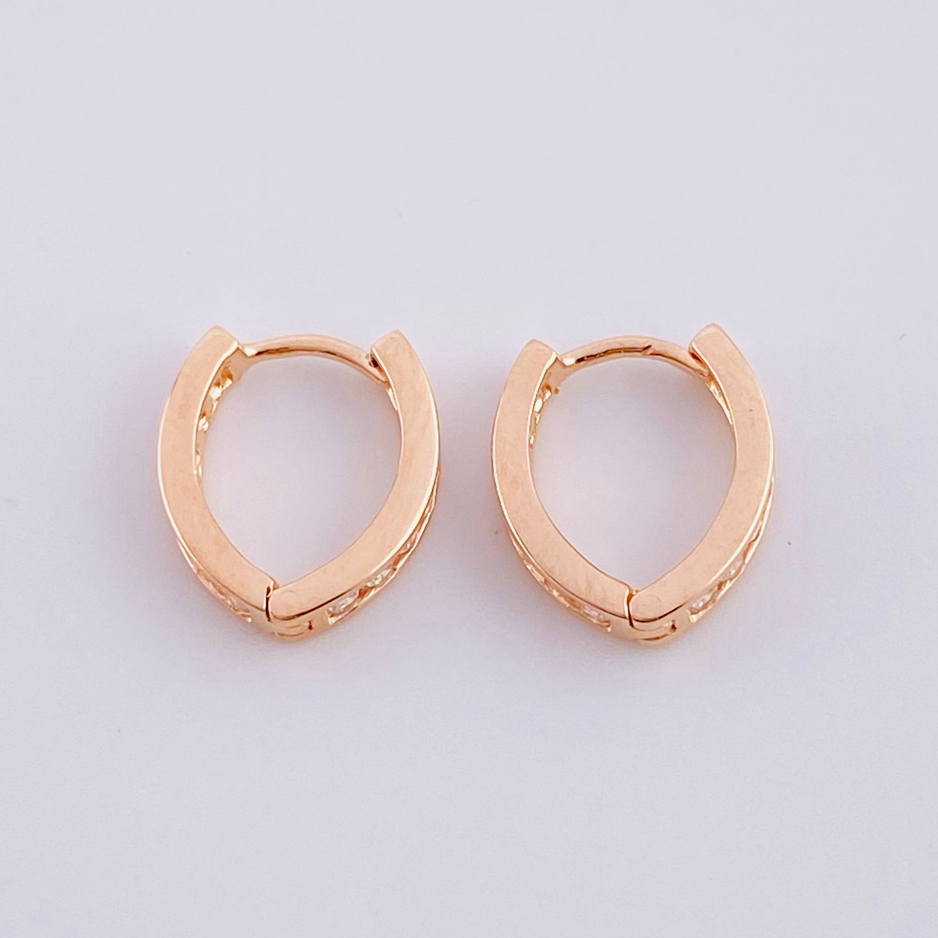 Candongas Carril en V 1.85g / 1.2cm Oro Rosa 18K