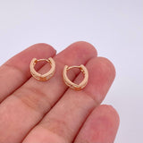 Candongas Carril en V 1.85g / 1.2cm Oro Rosa 18K