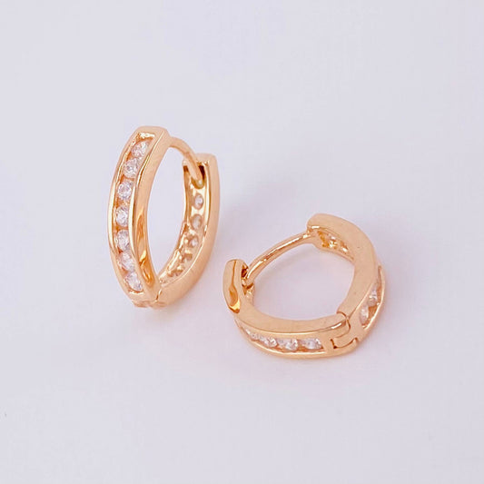Candongas Carril en V 1.85g / 1.2cm Oro Rosa 18K