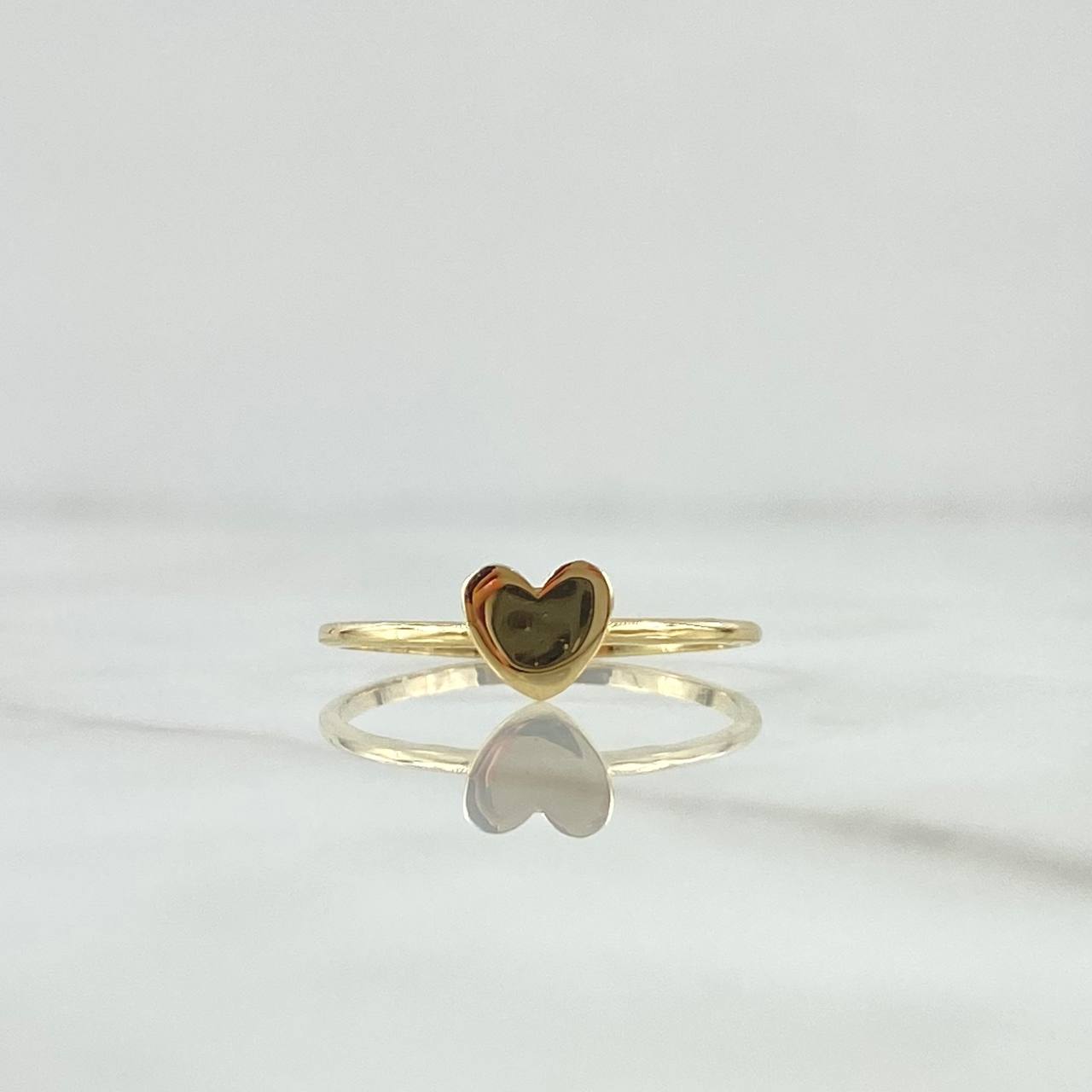 Anillo Corazón Liso 1gr / T7  / Oro Amarillo 18K