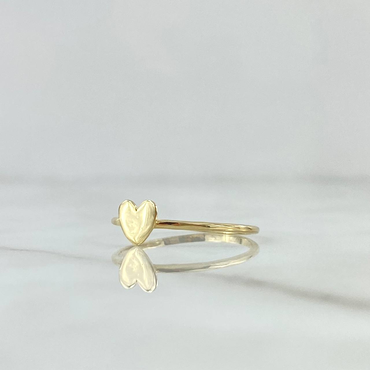Anillo Corazón Liso 1gr / T7  / Oro Amarillo 18K