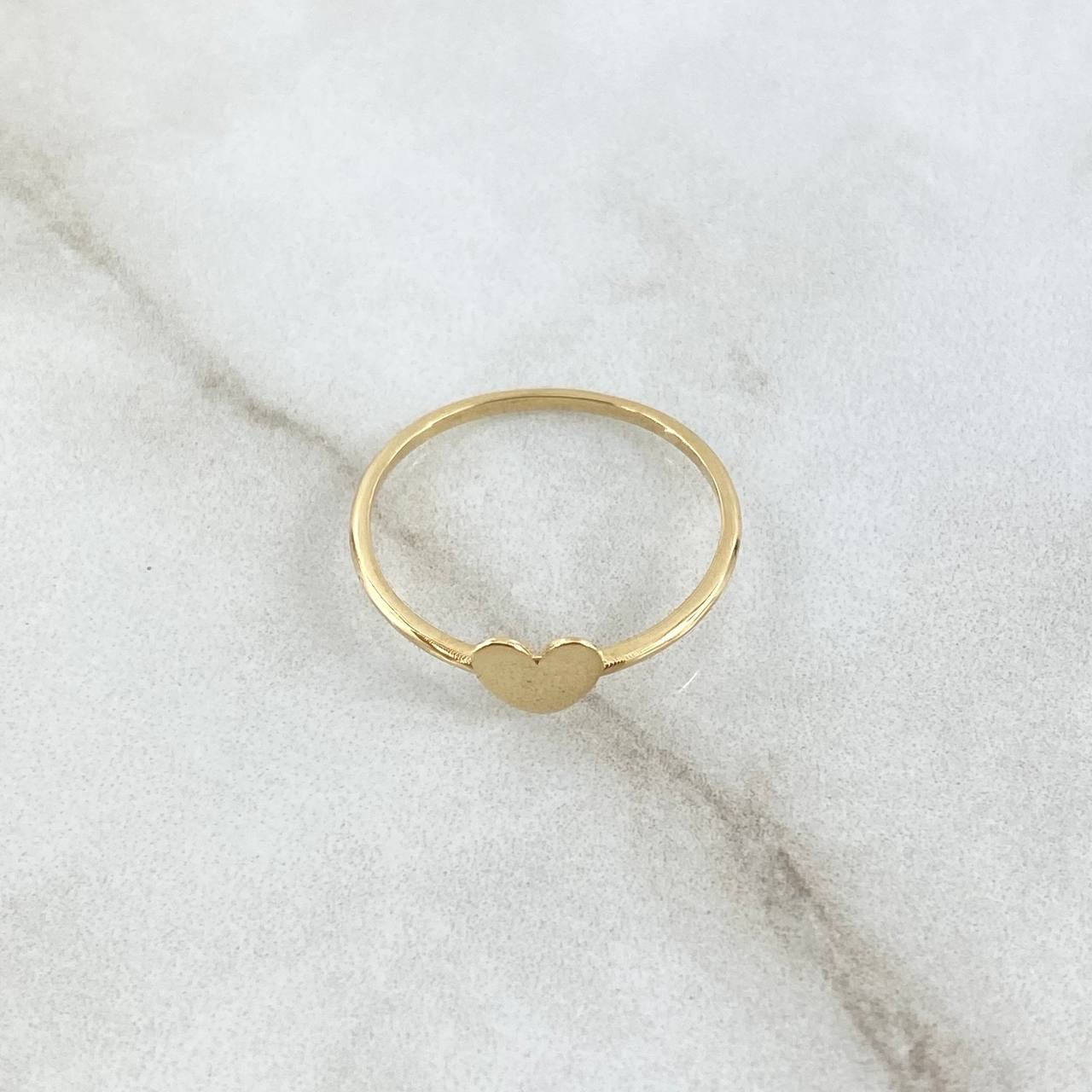 Anillo Corazón Liso 1gr / T7  / Oro Amarillo 18K