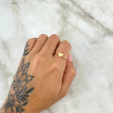 Anillo Corazón Liso 1gr / T7  / Oro Amarillo 18K