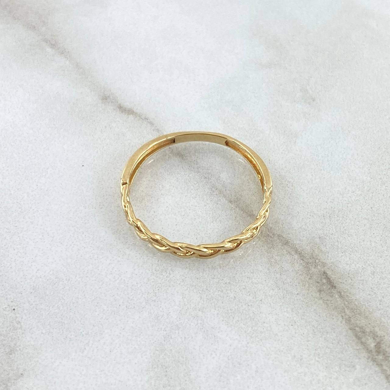 Anillo Media Trenza 1.35gr / T6 1/2 / Oro Amarillo 18K