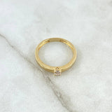 Anillo Solitario Recto 2.05gr / T6 1/2 / Circon Blanco Oro Amarillo 18K