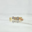 Anillo Corazón Colgante 2.3gr / T6 3/4 / Circones Blancos Tres Oros 18K