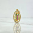 Dije Virgen Guadalupe 2.5gr / 2.6cm / Ovalo Filigrana Circones Blancos Verdes Fucsias Oro Amarillo 18K