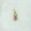 Dije Virgen Guadalupe 1.2gr / 2.3cm / Silueta - Circones Verdes Y Fucsias Oro Amarillo 18K