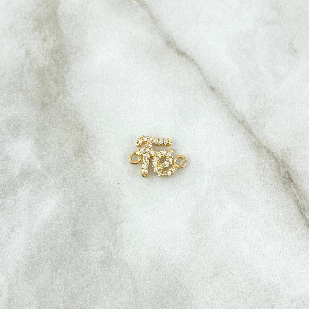 Herraje FE 0.8gr / 1.3cm / Circones Blancos Oro Amarillo 18K