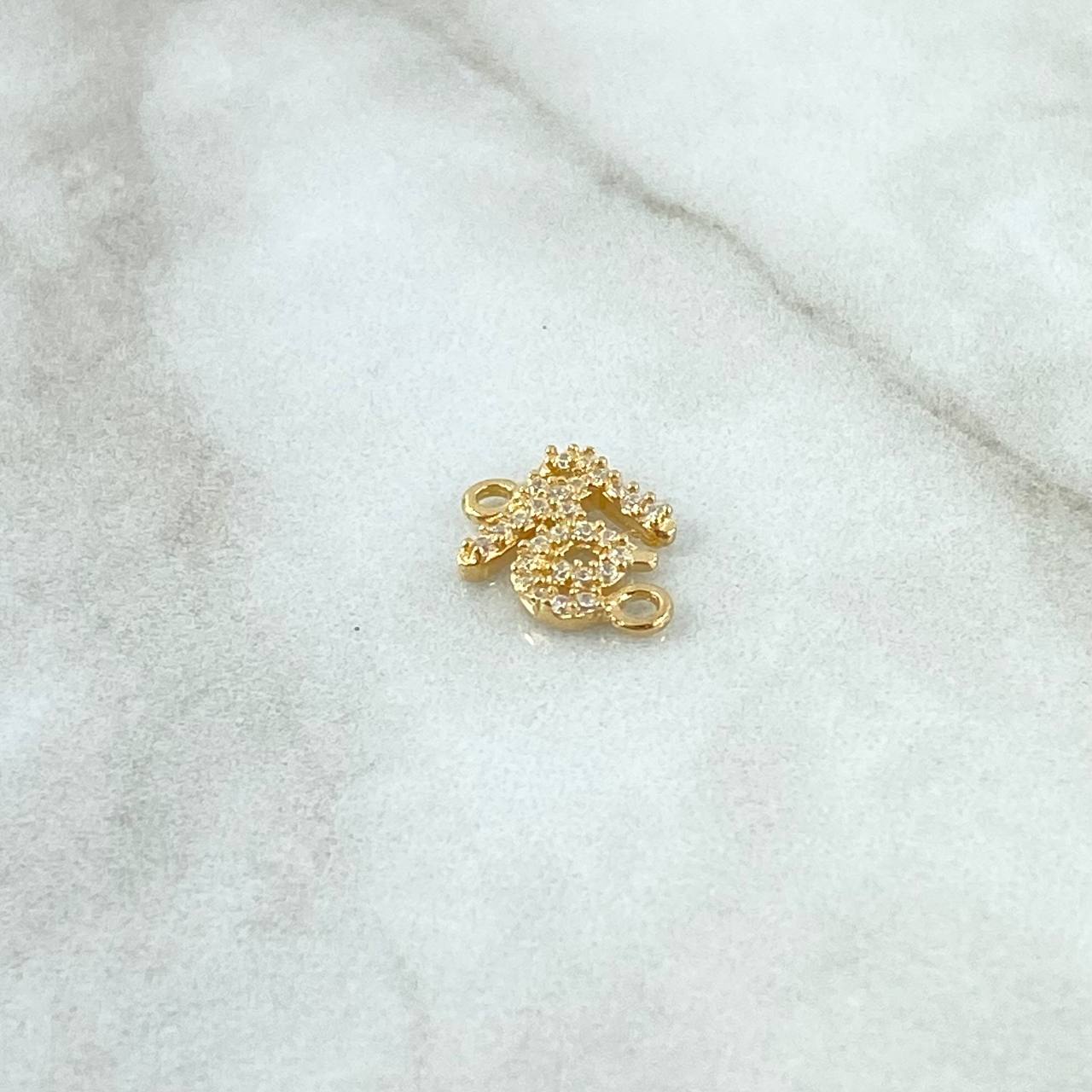 Herraje FE 0.8gr / 1.3cm / Circones Blancos Oro Amarillo 18K