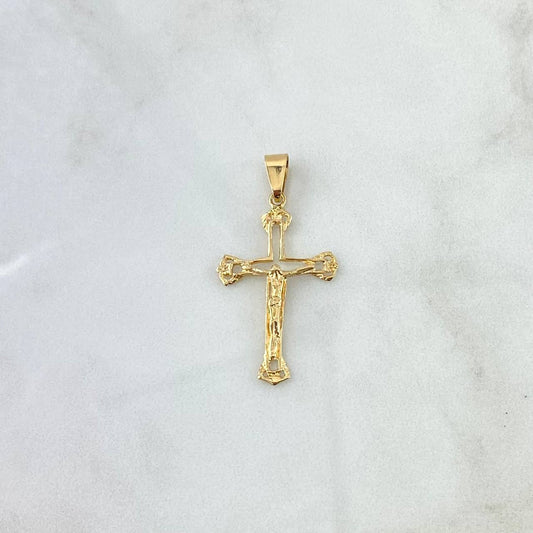 Dije Cruz de Liz Basteada 1.6gr / 4cm / Oro Amarillo 18K