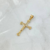 Dije Cruz de Liz Basteada 1.85gr / 4cm / Oro Amarillo 18K