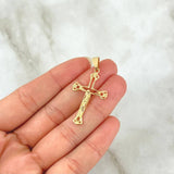 Dije Cruz de Liz Basteada 1.85gr / 4cm / Oro Amarillo 18K