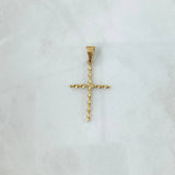 Dije Cruz Espiral 1.1gr / 3.7cm / Cargador Liso Oro Amarillo 18K
