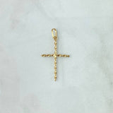 Dije Cruz Espiral 0.9gr / 3.6cm / Oro Amarillo 18K