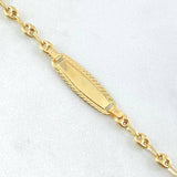 Pulso Bebé GC Placa Rectangular Ovalada 2gr / 13.5cm-15cm / Oro Amarillo 18K