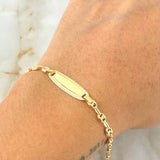 Pulso Bebé GC Placa Rectangular Ovalada 2gr / 13.5cm-15cm / Oro Amarillo 18K