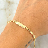 Pulso Bebé GC Placa Rectangular 1.95gr / 13.5cm-15cm / Oro Amarillo 18K