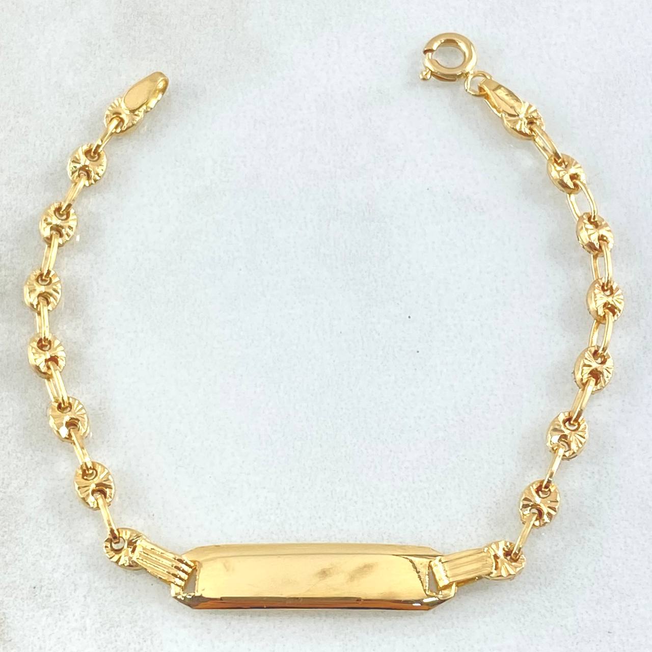 Pulso Bebé GC Placa Rectangular 2.6gr / 14cm / Oro Amarillo 18K ©