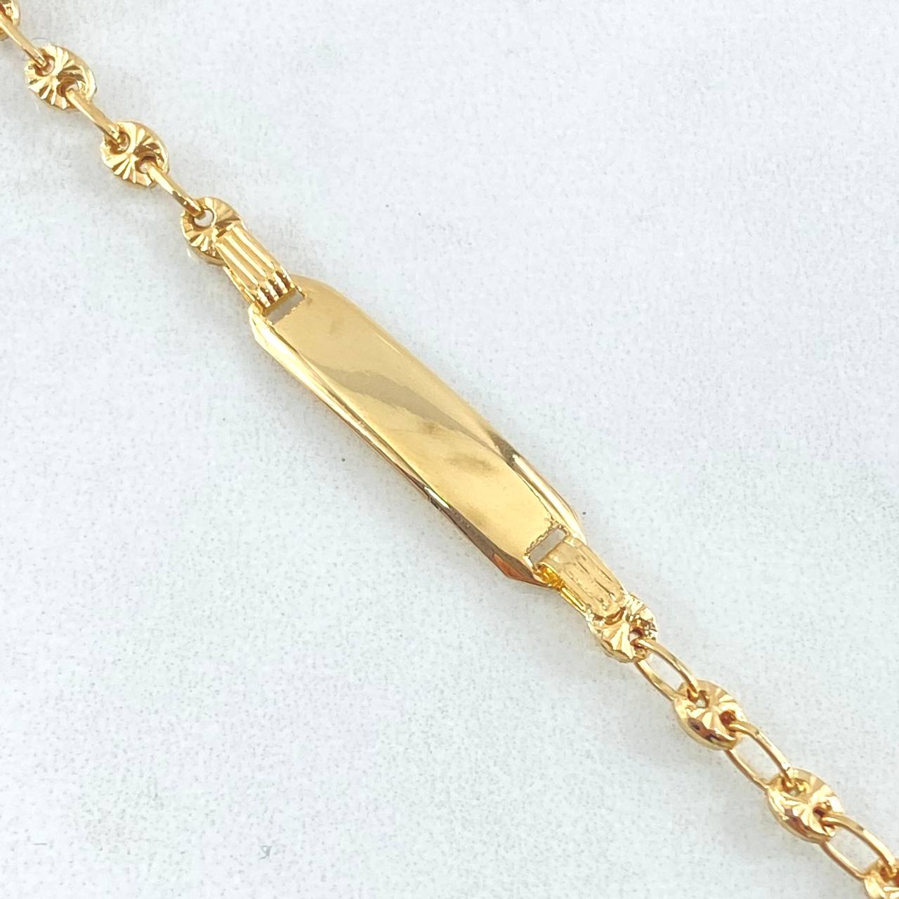Pulso Bebé GC Placa Rectangular 2.6gr / 14cm / Oro Amarillo 18K