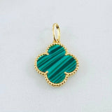 Dije Trebol Verde 1.8gr / 2.2cm / Oro Amarillo Nac.Esp. 18K ©