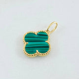 Dije Trebol Verde 1.8gr / 2.2cm / Oro Amarillo Nac.Esp. 18K ©
