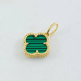 Dije Trebol Verde 1.6gr / 2cm / Oro Amarillo Nac.Esp. 18K