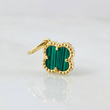 Dije Trebol Verde 1.3gr / 1.8cm / Oro Amarillo Nac.Esp. 18K