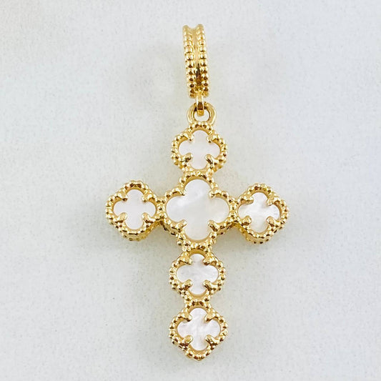 Dije Cruz Trebol 2.6gr / 3.3cm / Oro Amarillo Nac.Esp. 18K