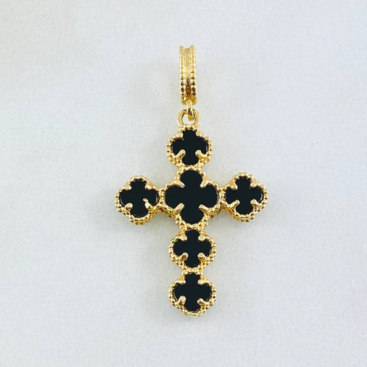 Dije Cruz Trebol 2.6gr / 3.3cm / Oro Amarillo Nac.Esp. 18K