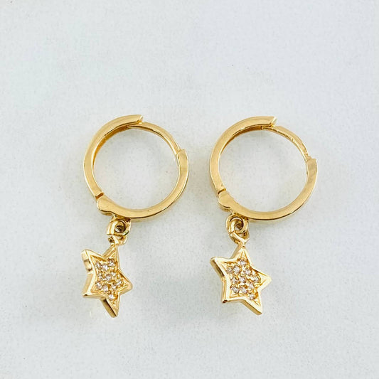 Candongas Estrella 2.6gr / 2.4cm / Oro Amarillo 18K