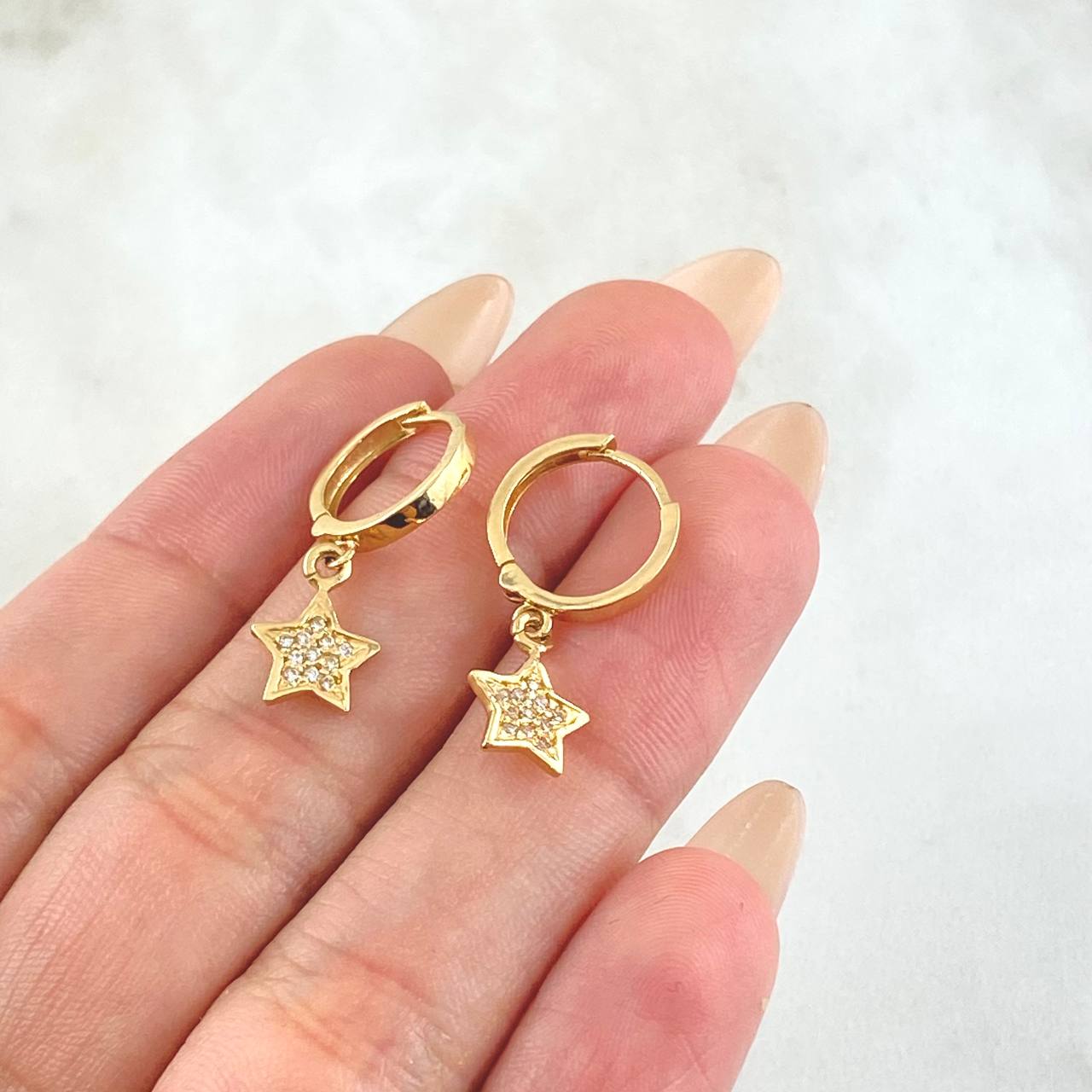 Candongas Estrella 2.45gr / 2.5cm / Oro Amarillo 18K ©