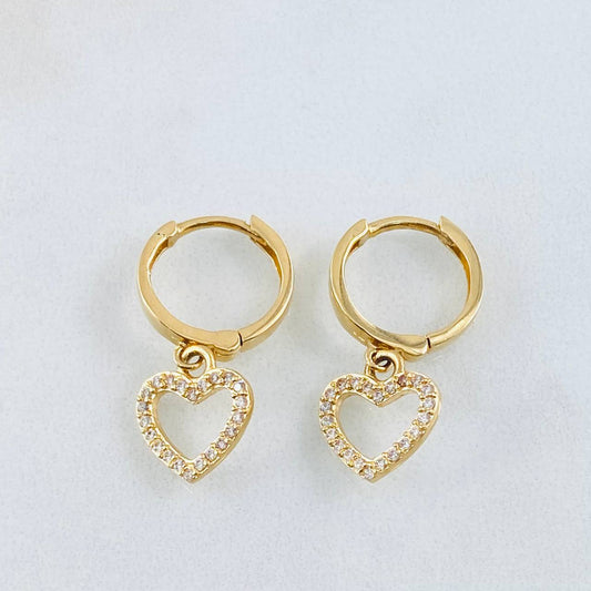 Candongas Corazon 2.8gr / 2.5cm / Oro Amarillo 18K ©