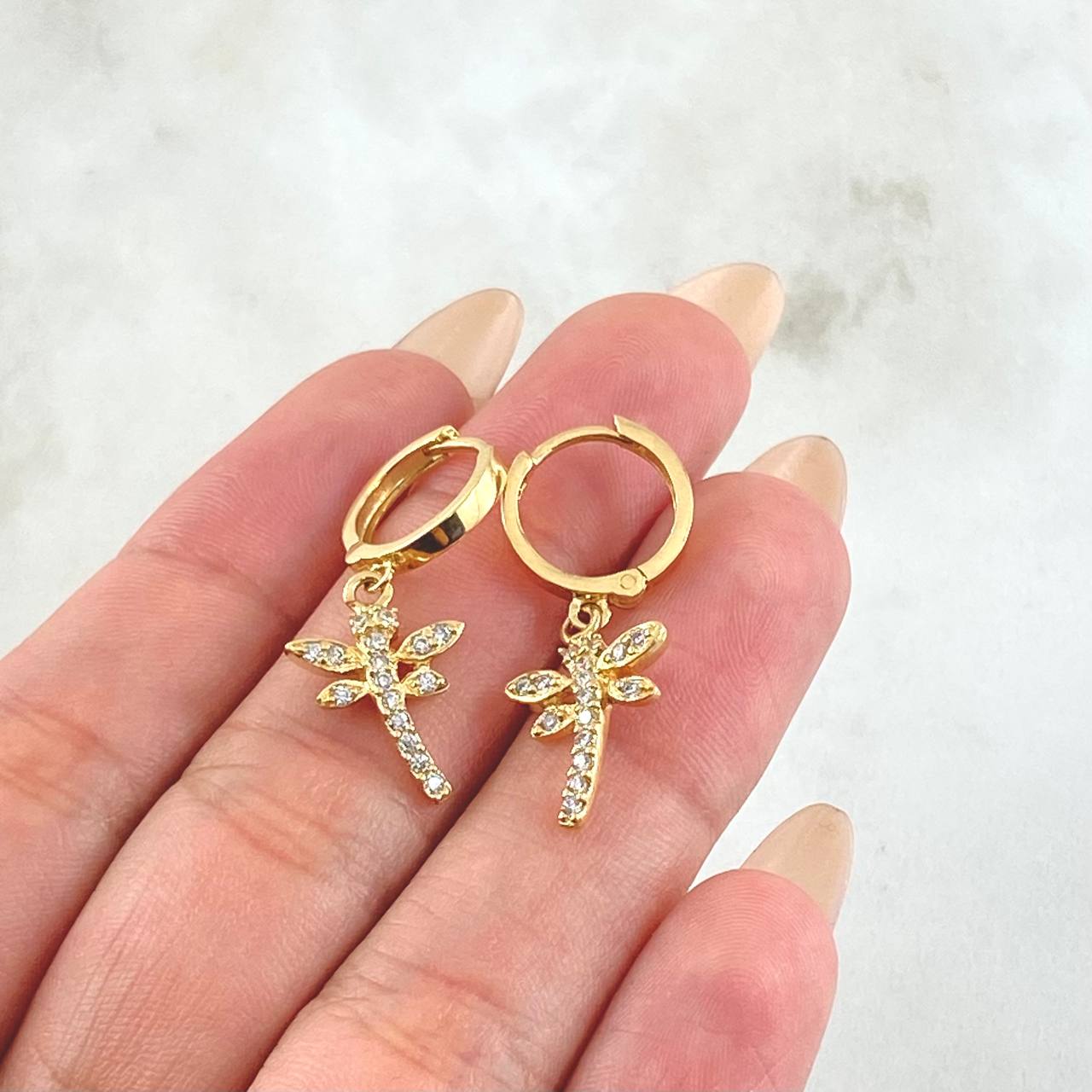 Candongas Libelula 3.6gr / 3cm / Oro Amarillo 18K