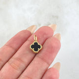Dije Trebol Negro 1.35gr / 1.8cm / Oro Amarillo Nac.Esp. 18K