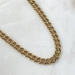 Cadena Cubana Tupida 45.85gr / 60cm / 8mm Broche Cajon Circones Negros Oro Amarillo Nac.Esp. 18K