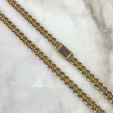 Cadena Cubana Tupida 45.85gr / 60cm / 8mm Broche Cajon Circones Negros Oro Amarillo Nac.Esp. 18K