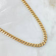 Cadena Cubana Tupida 27.1gr / 60cm / 6mm Broche Cajon Circones Blancos Oro Amarillo Nac.Esp. 18K