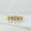 Anillo Trio de Bolas 1.6gr / T7 3/4 / 5mm Bolas Diamantadas Tres Oros 18K